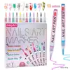 Nuevo rotulador de grafiti para pintar uñas, color, pintado a mano, punto, flor, gancho, línea, bricolaje, uñas de secado rápido, acuarela multicolor
