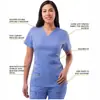 La camisa de uniforme médico con cuello en V más vendida de Amazon, ropa de uniforme médico transfronteriza europea y americana, modelo transfronterizo de comercio exterior al por mayor personalizado