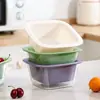 Mini cesta de frutas doble capa linda cocina hogar sala de estar mesa de café plato de frutas de plástico cuenco con drenaje de alto valor venta al por mayor