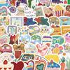 90 piezas de pegatinas de pintura con rotulador de agua estilo coreano de dibujos animados, lindas pegatinas de diario DIY, pegatinas decorativas para álbum de diario de niña