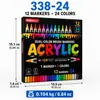 ¡Wow, marcadores acrílicos de 24/48 colores, bolígrafos de pintura de doble punta, bolígrafos de creación artística, materiales de arte para pintura manual DIY