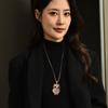 Suijue moda coreana BÚHO Aleación de diamantes completos colgante collar largo para suéter collar largo blanco venta al por mayor