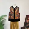 Nuevo Chaleco de Terciopelo Patchwork Jacquard de Fénix y Peonía Estilo Chino Otoño 2026 Nuevo Camisola Retro Elegante para Mujer