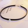 Colar corrente de pescoço colar curto diamante único feminino cordão preto diamante corrente clavícula colar colarinho fábrica atacado vendas diretas