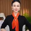 Bufanda de Seda de Color Sólido de Moda para Mujer, Cinta Larga Versátil Arrugada, Delgada y Transpirable para Primavera y Verano, Elegante Pañuelo de Cuello