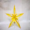 Suprimentos Decorativos para Celebração de Aniversário, Layout de Cena para Shopping Center, Peça Estrela de PVC Estereoscópica, Estrela de Cinco Pontas Recortada a Laser