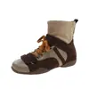 Botas Retro Feas Lindas con Cordones para Mujer 2026 Nuevas Otoño Invierno Bloque de Color Suela Suave Parte Superior Suave Zapatos de Senderismo Deportivos Casuales Botas Martin