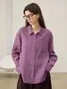 Camisa Holgada Verde 100% Lino Chalamon [Redemption] para Mujer, Adecuada para Primavera y Otoño, Se Puede Usar como Capa Interior o Exterior, Camisa de Manga Larga
