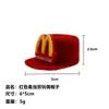 Sombrero de lengua de pato flocado de juguete, muñeca de algodón, ropa de muñeca, accesorios de corbata, colgante de muñeca, sombrero de copa creativo decorativo.
