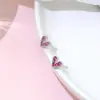 Aretes Rojos Rosados en Forma de Corazón para Niñas, Elegantes Pendientes Coreanos de Moda para Celebridades de Internet