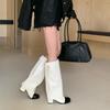 Botas Altas de Tacón Estilo Chanel Combinación de Colores Botas Altas para Mujer Zapatos 2024 Nuevo Primavera Otoño e Invierno caqui Botas Largas