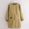 Delantal Bordado Fresco y Sencillo para Cocina, Uso Doméstico, Delantal de Manga Larga Resistente al Agua para Catering y Trabajo, Ropa de Trabajo Anti-Manchas