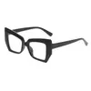 Armazón de Gafas Retro de Bloqueo de Color Transfronterizo Anti-Luz Azul Ojo de Gato Poligonal de Moda con Personalidad para Mujer Gafas Sin Graduación de Instagram