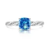 Transmisión en Vivo Venta Caliente Anillo Retorcido Flor de Hielo de Piedra Preciosa de Color para Mujer Incrustado con Anillo de Diamante de Alto Carbono Brillante Joyería Envío Directo