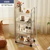 Estante de acrílico para refrigerios, carrito móvil multicapa de pie, gabinete para cosméticos, estante de almacenamiento para dormitorio y sala de estar
