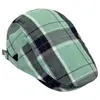 Boina a cuadros estilo coreano para mujer, gorro de pintor estilo retro, fresco y elegante, fino y transpirable, con lengüeta de pato hacia adelante.