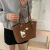 Bolsa Grande Estampa Leopardo para Mulheres 2025 Nova Casual Temporada Comutador Retrô Bolsa de Ombro Estudante Universitário Bolsa Tote para Aula