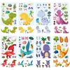 Pegatinas de Cara de Dinosaurio Cambiante de Dibujos Animados Pegatinas Impermeables para Jardín de Infancia Niños Niños Cumpleaños Papelería DIY Pegatinas Personalización