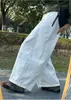 Em estoque Outono 2026 Estilo Japonês Cinza 3D Cintura Alta Calça de Perna Larga Caimento Solta Emagrecedora Cargo Casual Calça Scythe