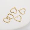 Pendientes geométricos con forma de corazón de melocotón ovalado con diamante hueco en oro de 14 quilates que conservan el color, hechos a mano, accesorios de material para pendientes DIY