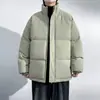 Jaqueta de Algodão Explorer de Inverno Masculina com Gola Alta, Casaco Puffer Casual Juvenil Espesso e Quente, Roupa Externa à Prova de Vento e Resistente ao Frio