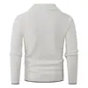 Suéter tejido casual para hombre con cuello de gaviota, top de punto de imitación de dos piezas con cuello en V
