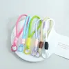 Nuevo cordón para teléfono anudado de bloques de color, llavero DIY hecho a mano, accesorio para bolso, colgante de regalo pequeño, venta al por mayor