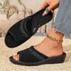 Chinelos Femininos, Novo Estilo Primavera, Sapatos de Pano Old Beijing, Antiderrapantes, Confortáveis, Atacado Transfronteiriço, Sapatos Casuais para Mãe, Sapatos Preguiçosos de Solado Macio