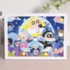Pegatinas de Diamantes Hechas a Mano para Niños Caricatura Tamaño Grande Shin-Chan Bob Esponja con Marco Bordado de Diamantes Hecho a Mano DIY