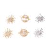 Colgante de sol y planeta cósmico de oro auténtico de 18 quilates con cuentas perforadas, joyería DIY, pendientes, pulseras y accesorios de joyería.