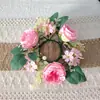 Flor de Rosa Artificial Transfronteriza Candelabro de Estilo Europeo Corona Decoración Fiesta de Primavera Mesa Arreglo de Boda Flores Falsas