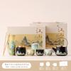 Juego de Té Kung Fu Pintura Qianli Jiangshan Tetera Cultural y Creativa Pintada a Mano Estilo Chino Tetera para el Hogar Caja de Regalo Empresarial