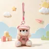 Overol de dibujos animados colgante de peluche de oso muñeca perfumada llavero decoración de mochila muñeca de máquina de garra venta al por mayor