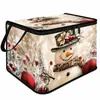 Caja de almacenamiento estilo invierno europeo y americano nevado, casa de madera navideña, caja de almacenamiento popular para dulces y artículos varios, acogedora casa de caña para decoración navideña