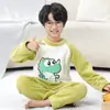 2026 Nuevos Pijamas de Franela para Niños Otoño e Invierno Cálido Más Terciopelo Niñas Niños Medianos y Grandes Conjunto de Forro Polar de Coral para Niñas
