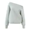 Conjunto de dos piezas de sudadera con capucha estilo francés relajado, hombros descubiertos y falda ajustada, conjunto casual perezoso Primavera Verano