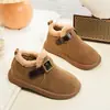 Sapatos de algodão para crianças 2025 novo estilo de inverno sapatos quentes com forro de veludo para meninas sapatos estilo coreano Birkenstock com velcro sapatos tipo mocassim