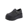 Sapatos Birkenstock Plataforma Sola Grossa Aumentadores de Altura Cobertura Total 2025 Novos Mocasins Retro para Comutar Primavera, Outono e Inverno para Pessoas Baixinhas