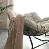 Mecedora de jaula de pájaros de mimbre, adecuada para sentarse o acostarse, una mecedora perezosa para el balcón, una silla de mimbre de ocio para el hogar, una mecedora de hierro forjado para una persona