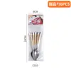 Conjunto de Talheres de Aço Inoxidável Amazon 6 Peças Bolsa de PVC Faca e Garfo Colher Transfronteiriços Faca e Garfo Colher para Bife Ocidentais Conjunto de Supermercado