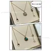 Colar de Moeda de Cobre Redonda V Gold Boge Moeda de Cobre Moeda Cheia de Diamante Concha Branca Escultura Fina CNC Colar de Temperamento para Mulheres Fabricante Atacado