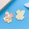 Lindos Gotas de Pascua Flores Zanahoria Conejo Colgante DIY Bolsa Llavero Pulsera Colgante Accesorios