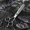 Tijeras de Peluquería con Hoja de Patrón de Dragón de 6.0 pulgadas, Tijeras para Cortar el Cabello, Tijeras Planas, Tijeras Entresacadoras, Tijeras de Desbaste, Uso Profesional para Salones de Peluquería