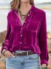 Camisa Europea y Americana Nueva de Terciopelo Dorado para Mujer 2024 Amazon Manga Larga Versátil Top de Terciopelo Suelto Fondo Forro
