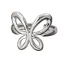 Anillo Abierto de Mariposa de Lujo Ligero para Mujer, Moderno y Único, Anillo de Acero Inoxidable Chapado en Oro, Joyería de Comercio Exterior Transfronterizo