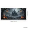 Bestseller transfronterizo: Tela de fondo de castillo gótico clásico de Halloween para garaje, fondo de decoración de fiesta del festival de fantasmas del cementerio