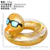 Anillo Flotador Inflable de Pato Amarillo Grande con Lentejuelas Cruzado en Stock, Flotador Inflable de Pato de Agua Engrosado y Ampliado para Fiesta en la Piscina