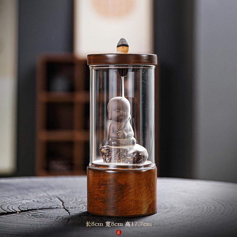 L12静心小和尚玻璃香炉