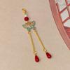 Acessório Pingente de Borla Hanfu Estilo Antigo Pingente de Borla Dourada Acessório para Roupa Cheongsam Fan Xiuhe Broche de Lapela DIY