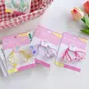 Elástico de Cabelo Infantil Estampa de Frutas de Verão Cabeça Quadrada Elástico Alto Laço Enrolado Elástico Acessórios de Cabelo para Meninas